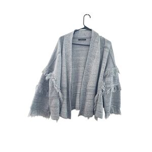 Do Everything in Love Gray Fringe Cardigan